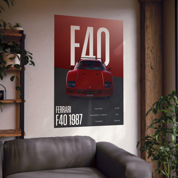 Ferrari F40 Car Poster