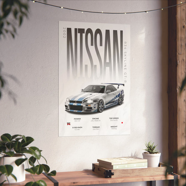 Nissan R34 Skyline GT-R Poster