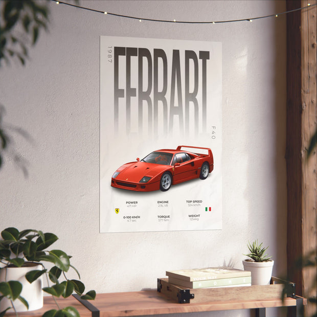 Ferrari F40 Poster