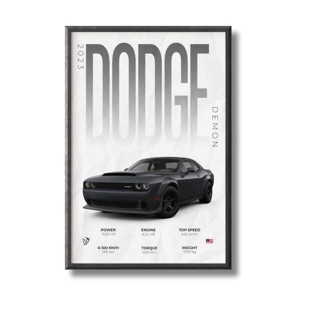 Dodge Challenger Demon Poster