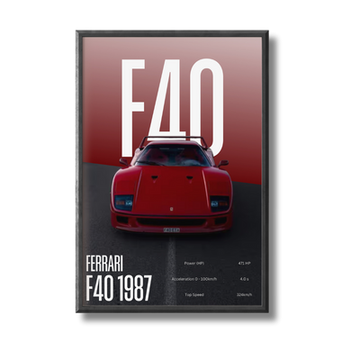 Ferrari F40 Car Poster