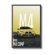 BMW M4 Competition Car Poster