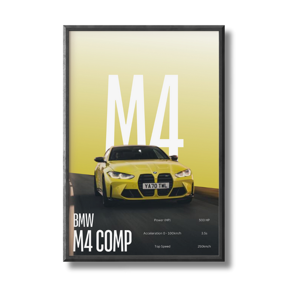 BMW M4 Competition Car Poster