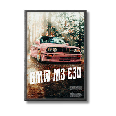 BMW M3 E30 Vintage Look Car Poster