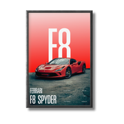 Ferrari F8 Spyder Car Poster