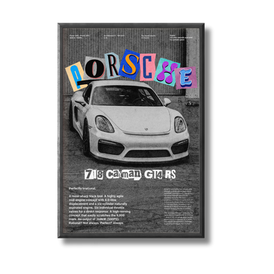 Porsche GT4 RS Vintage Look Poster