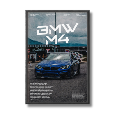 BMW M4 Vintage Look Car Poster