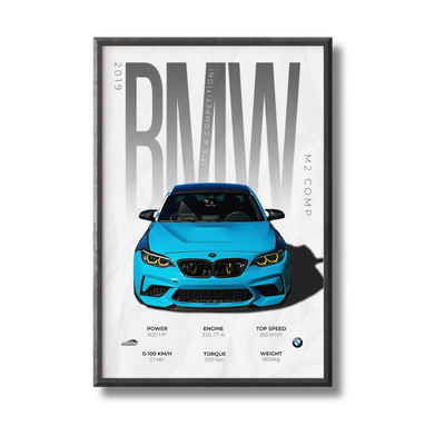 BMW M2 Competition Poster (Maxxi Spec)