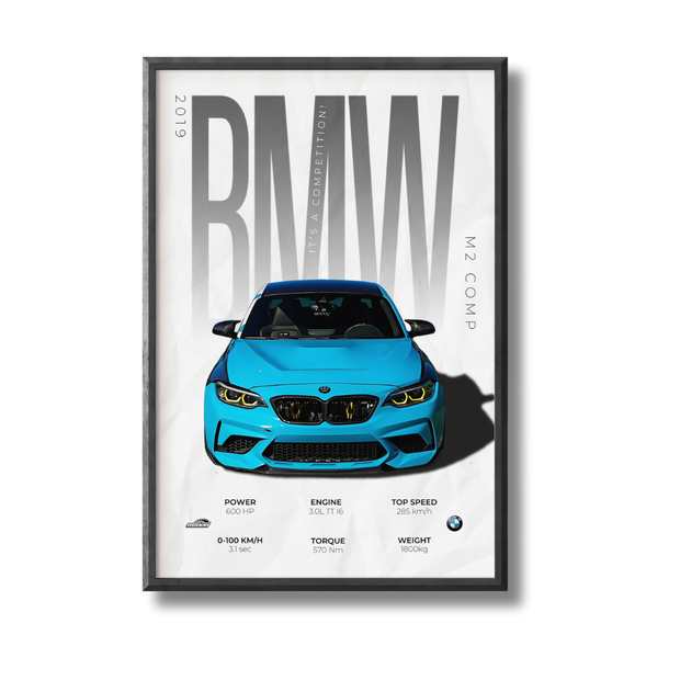 BMW M2 Competition Poster (Maxxi Spec)