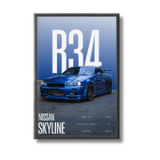 Nissan Skyline R34 Car Poster