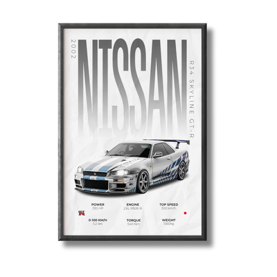 Nissan R34 Skyline GT-R Poster